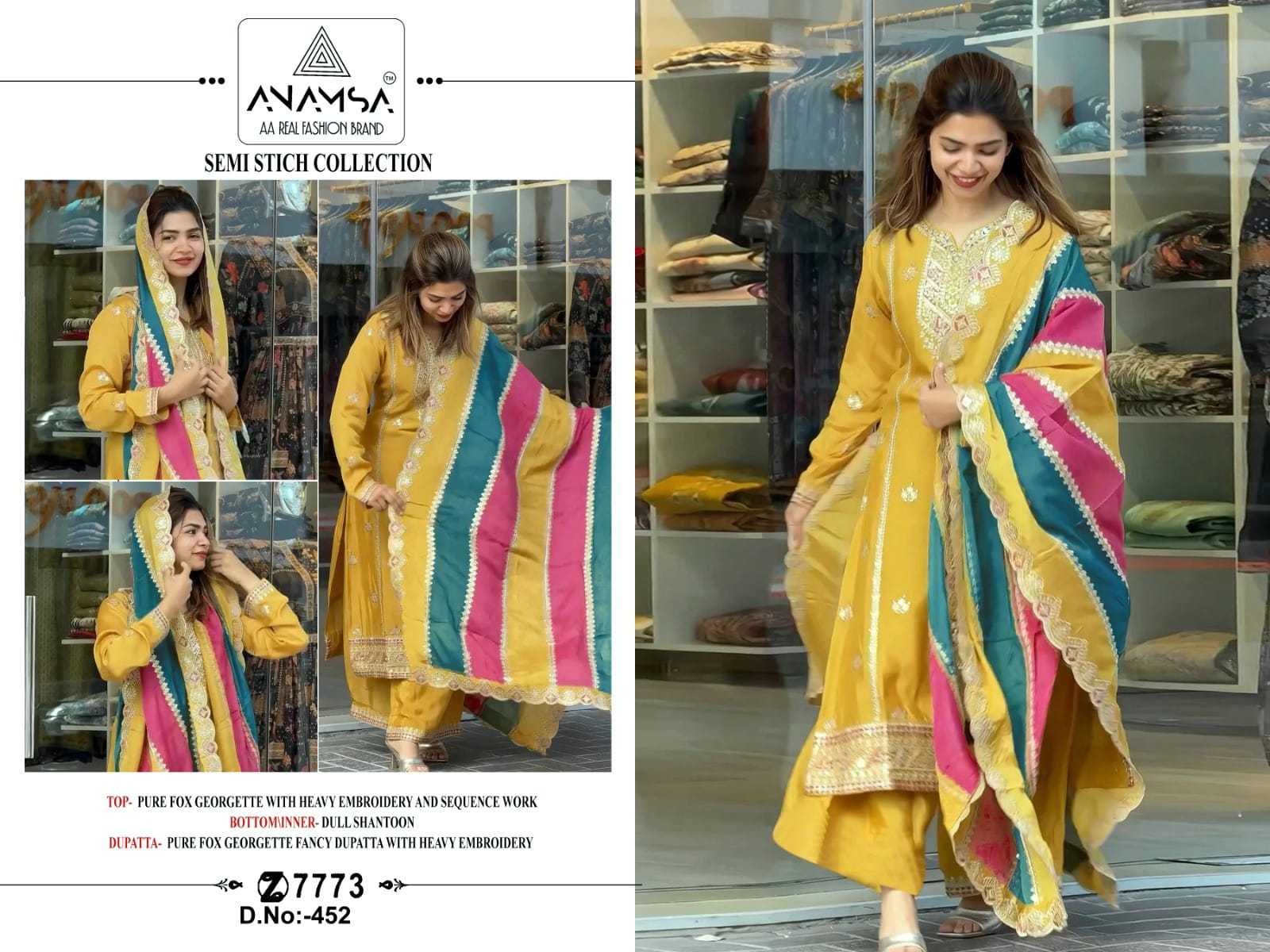 Anamsa 452 Georgette Salwar Kameez Wholesale catalog