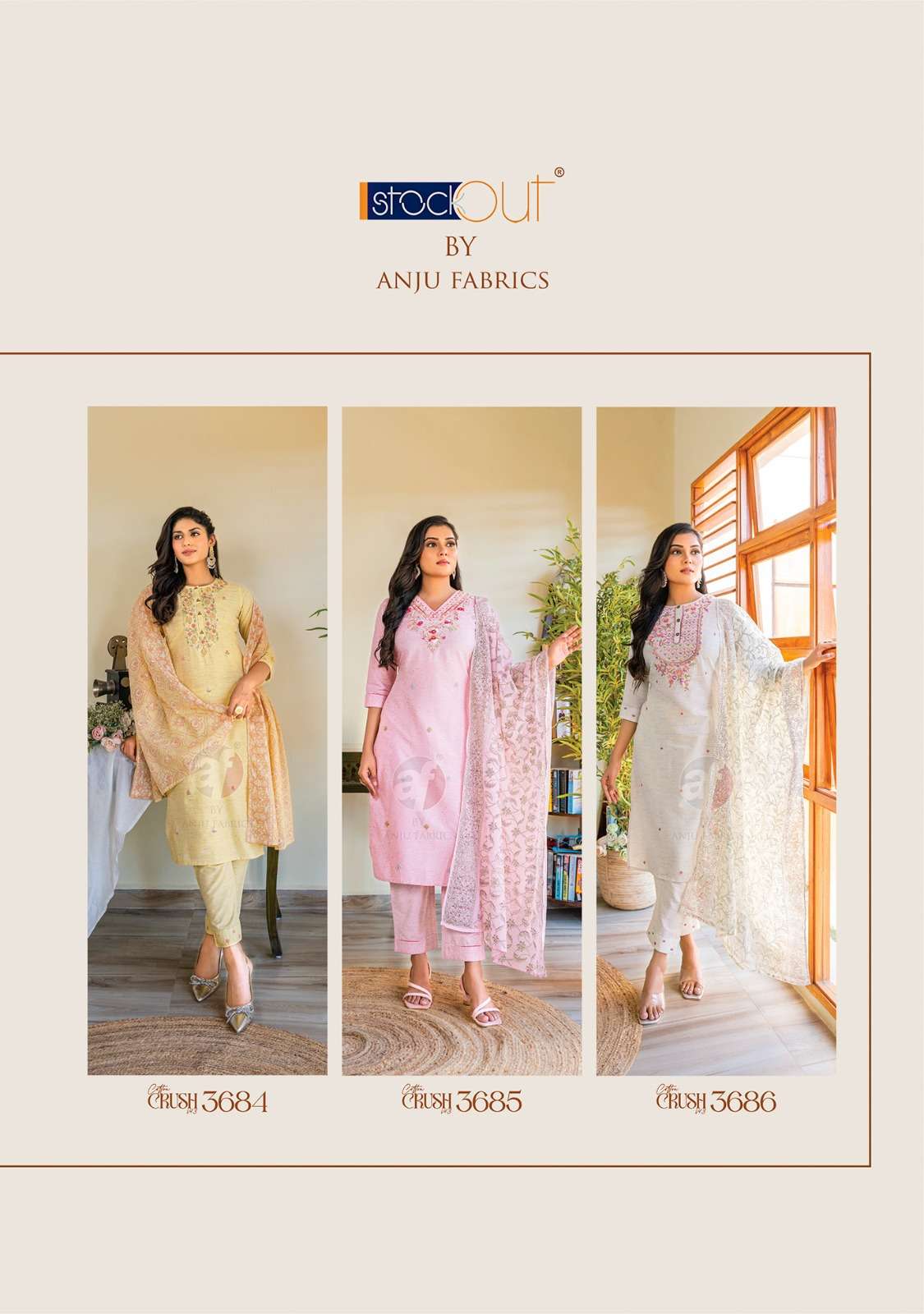 Anju Fabrics Cotton Crush vol -3 Kurti Wholesale catalog