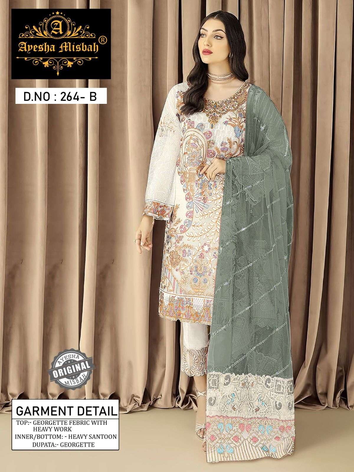 Ayesha Misbah 264 Georgette Salwar Kameez Wholesale catalog