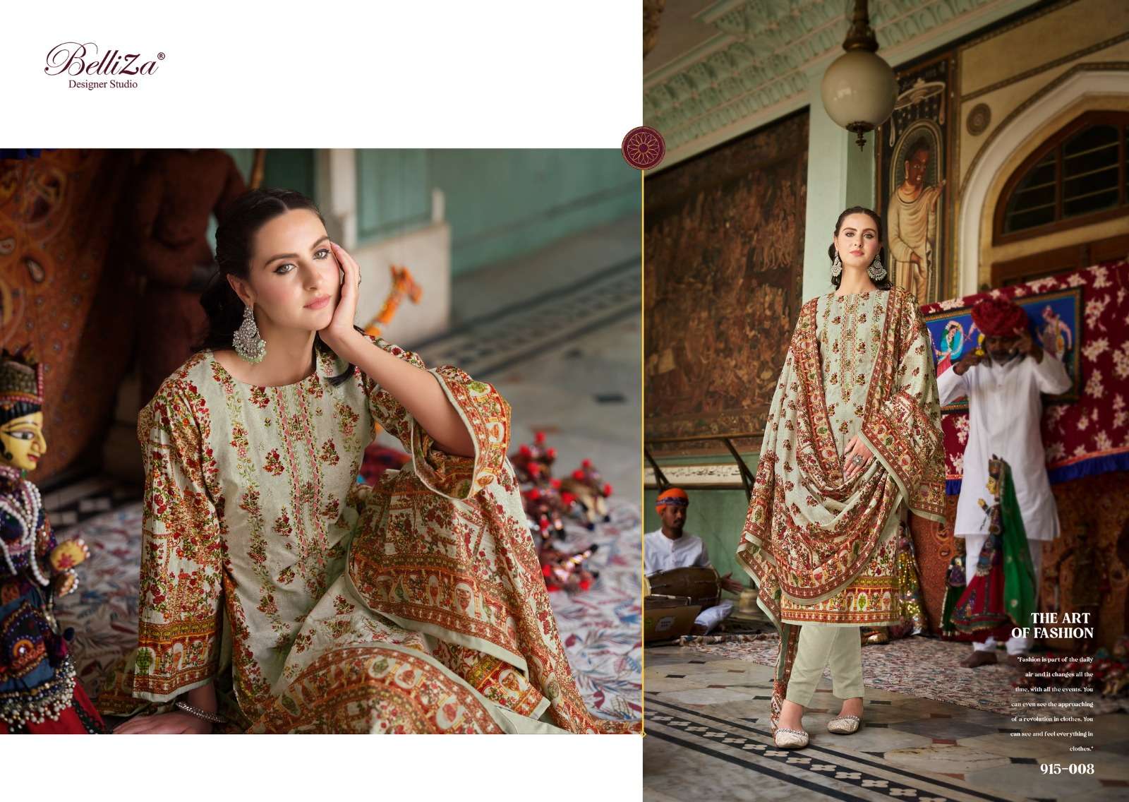 Belliza Bin Saeed Vol 4 Cotton Digital Printed Dress Material Wholesale catalog