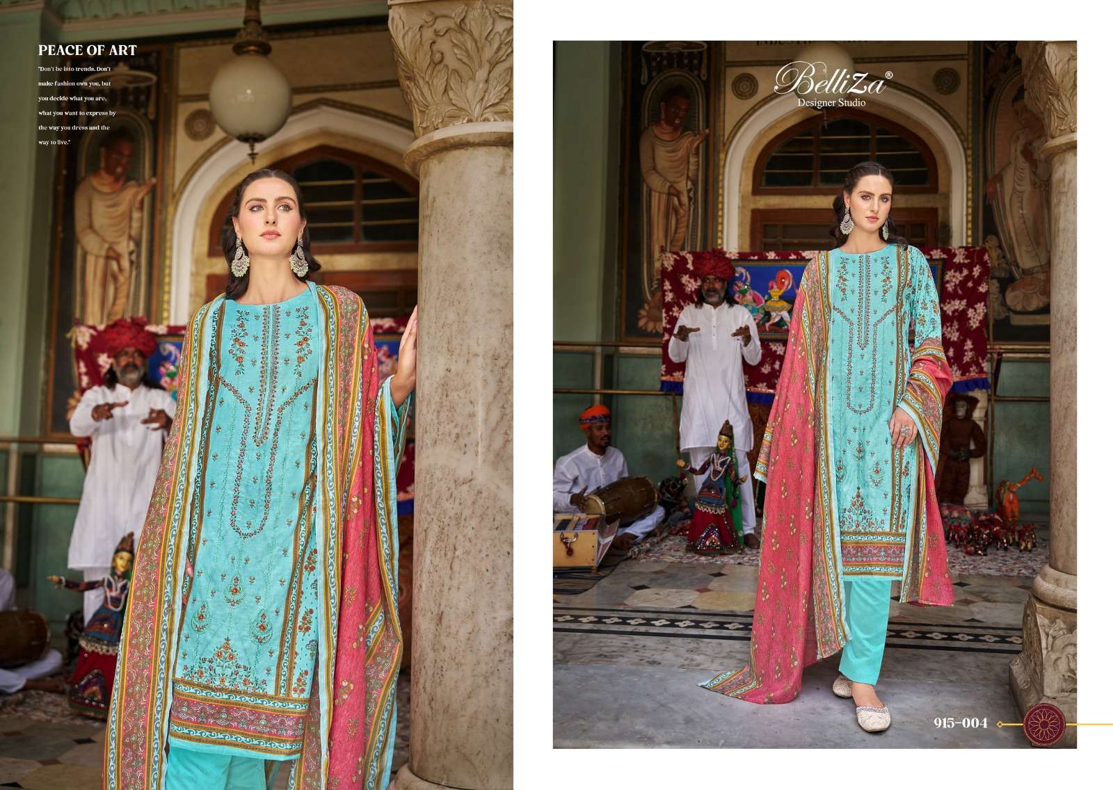 Belliza Bin Saeed Vol 4 Cotton Digital Printed Dress Material Wholesale catalog