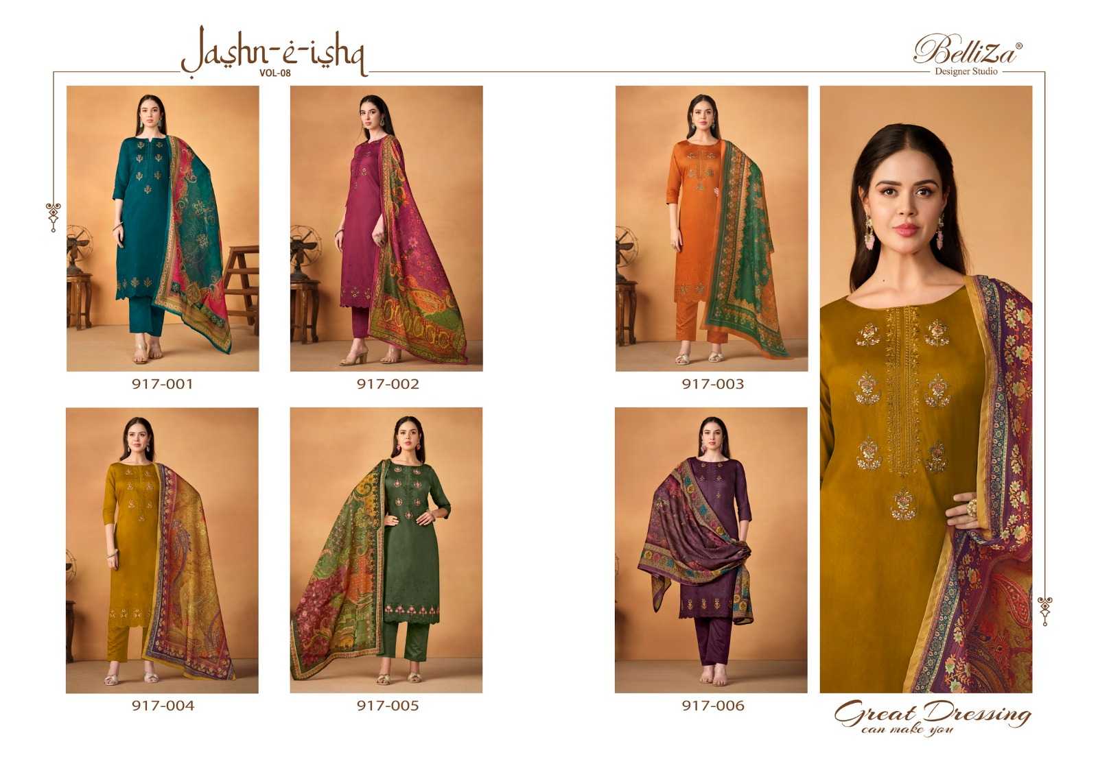 Belliza Jashn E Ishq Vol 8 Cotton Embroidered Dress Material Wholesale catalog