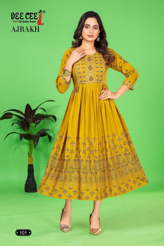 DEECEE AJRAKH Kurti Wholesale catalog