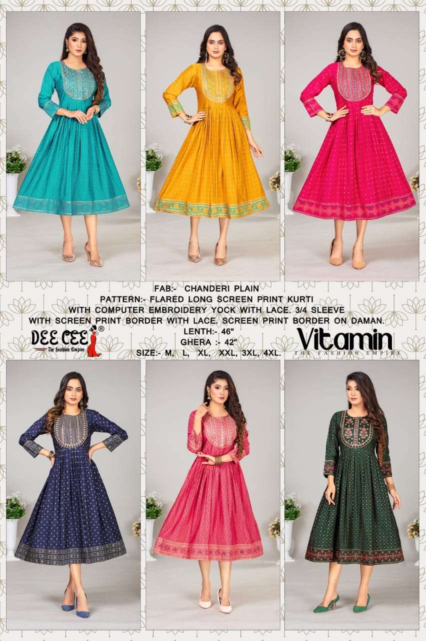 DEECEE VITAMIN Kurti Wholesale catalog