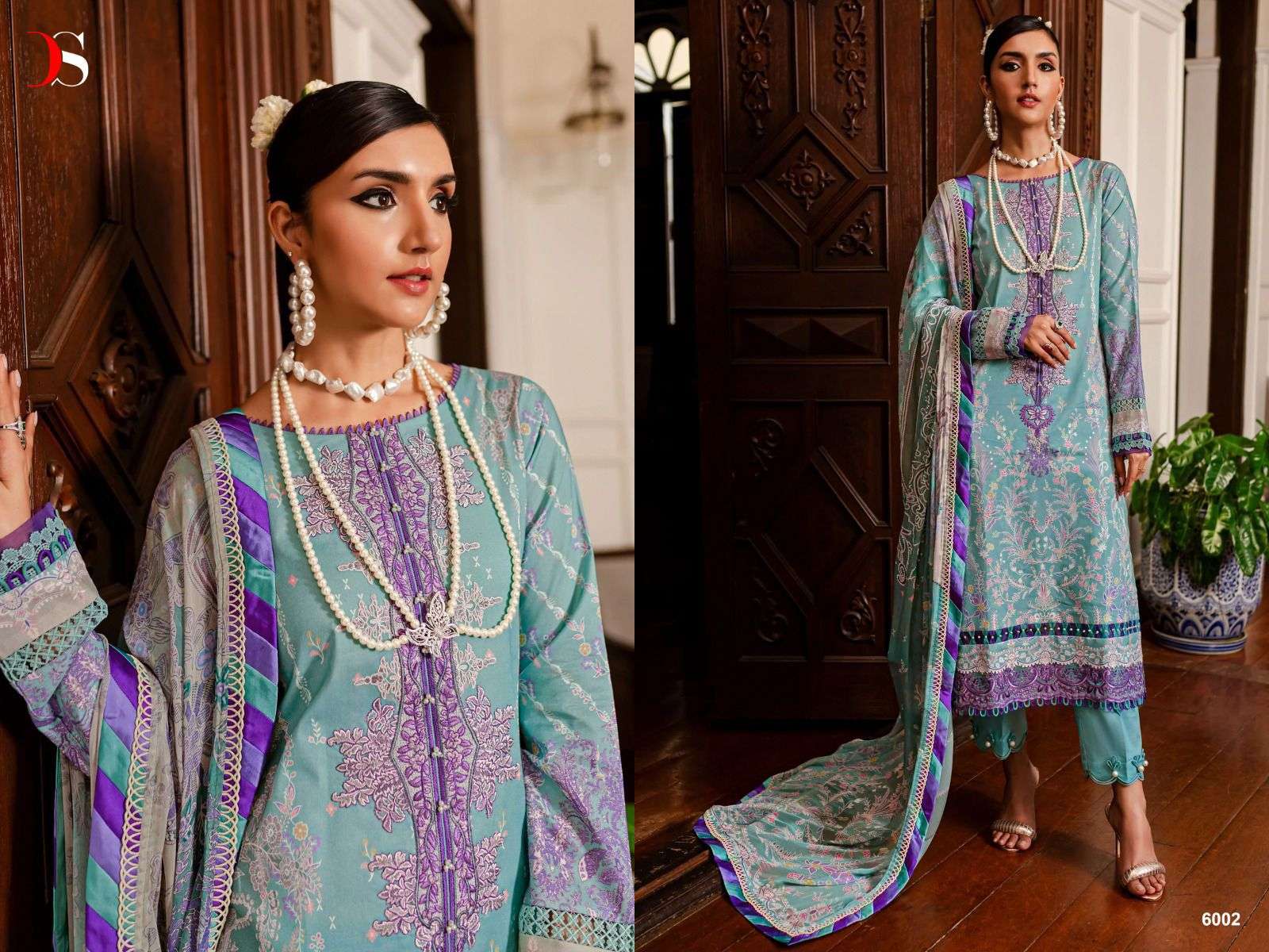 Deepsy Firdous Queens Court 6 Nx Chiffon Dupatta Pakistani Suits Wholesale catalog