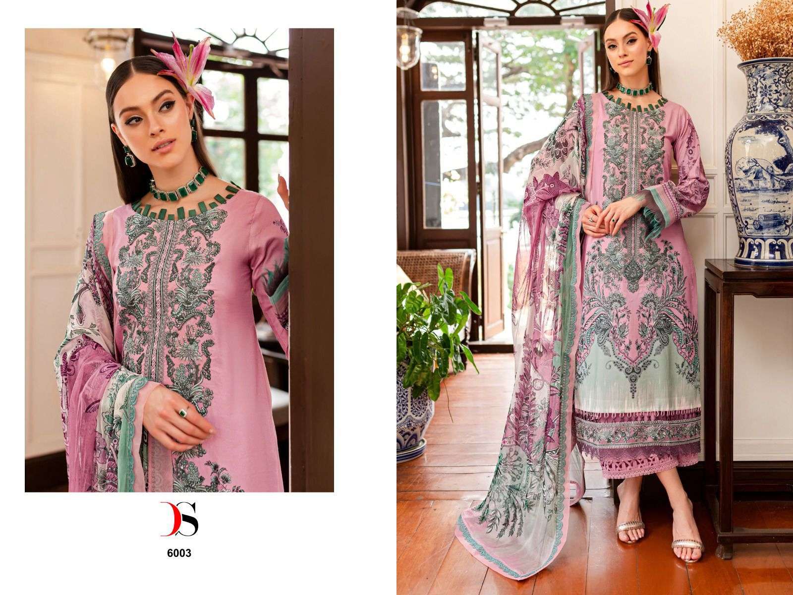 Deepsy Firdous Queens Court 6 Nx Cotton Dupatta Pakistani Suits Wholesale catalog