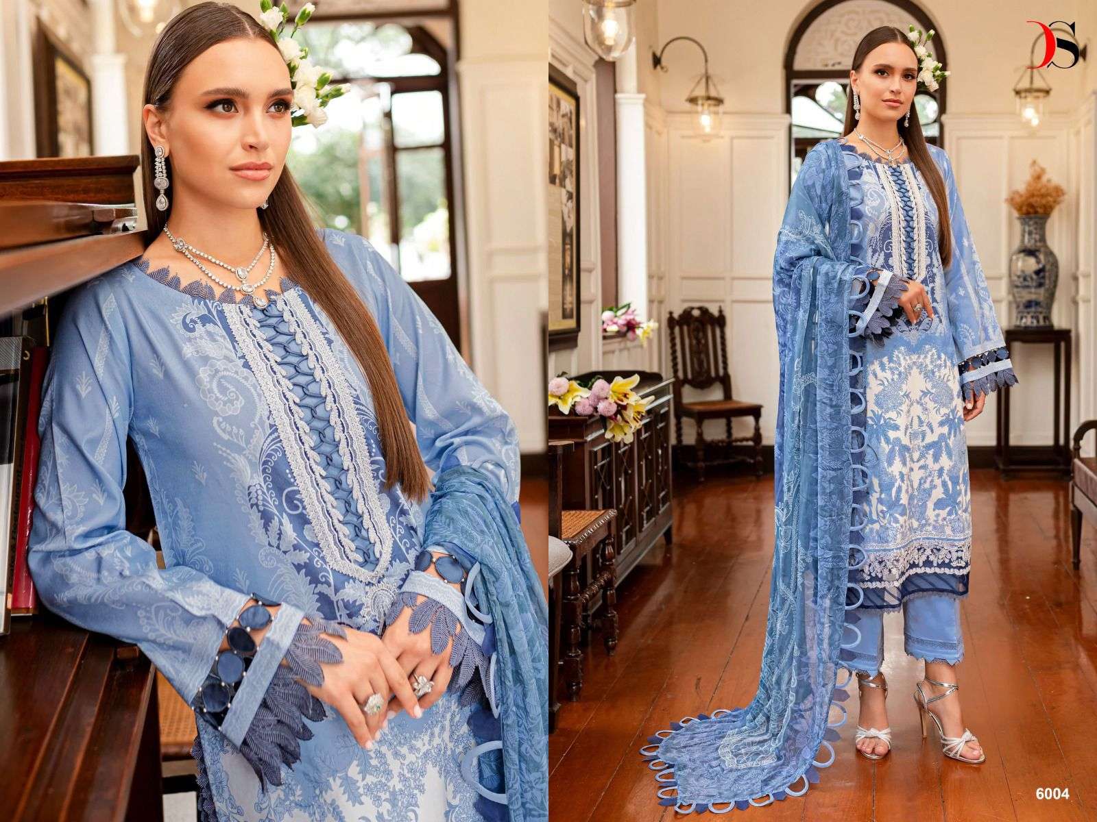 Deepsy Firdous Queens Court 6 Nx Cotton Dupatta Pakistani Suits Wholesale catalog