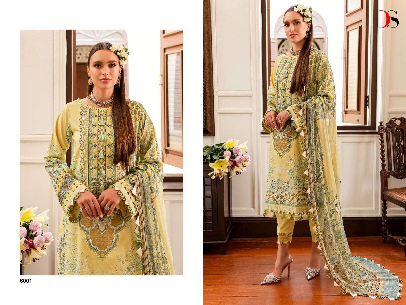 Deepsy Firdous Queens Court 6 Nx Cotton Dupatta Pakistani Suits Wholesale catalog
