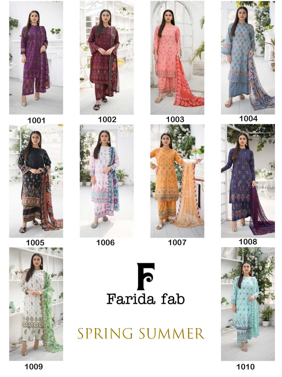 Farida Fab Spring Summer – Dress Material - Wholesale Catalog