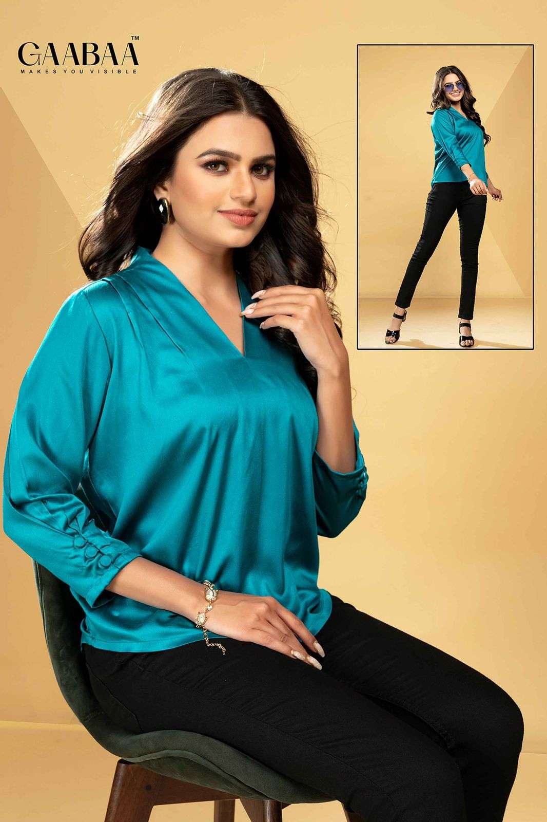 GAABAA D. NO. 886 Viscose Satin- Liva Tag Ladies T-shirts Wholesale catalog