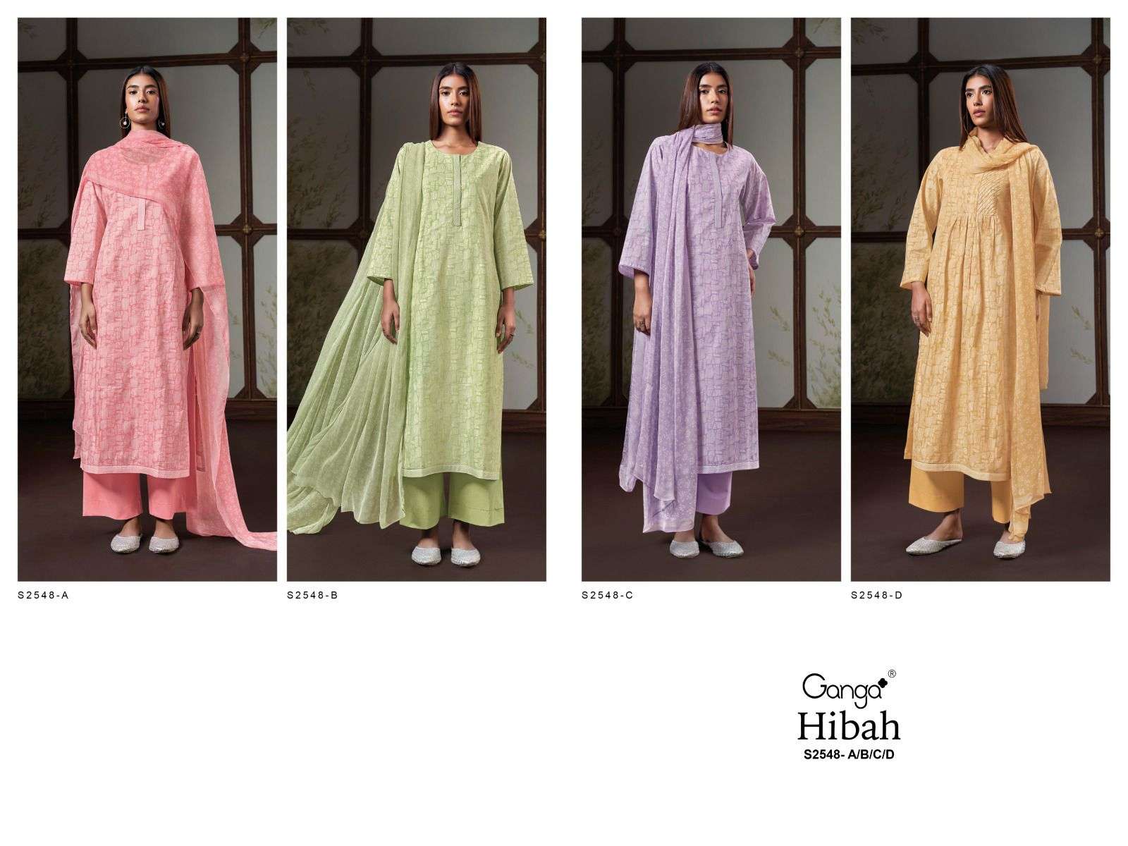 Ganga HIBAH 2548 Dress Materials Wholesale catalog