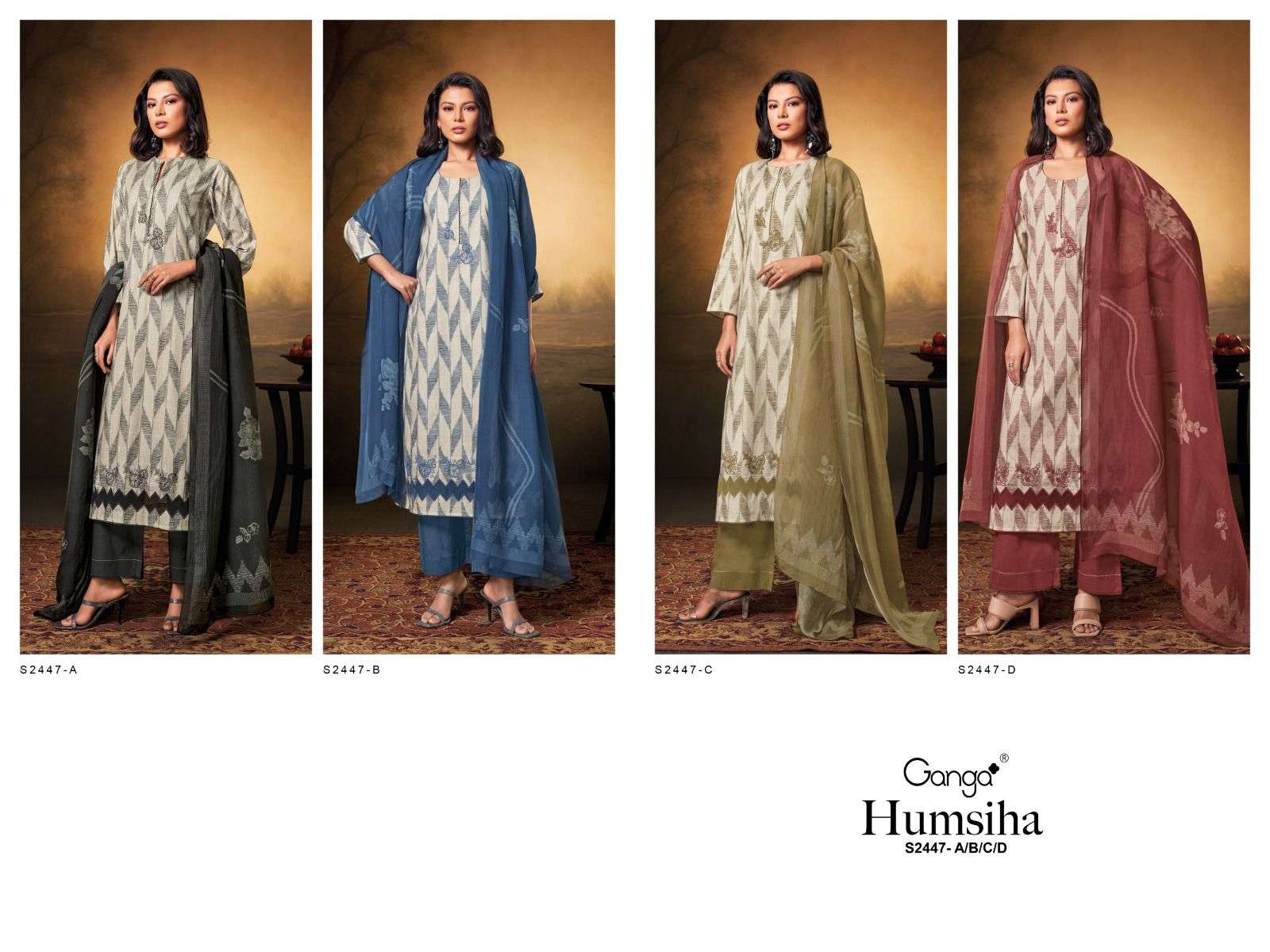 GANGA HUMSIHA 2447 Dress Materials Wholesale catalog