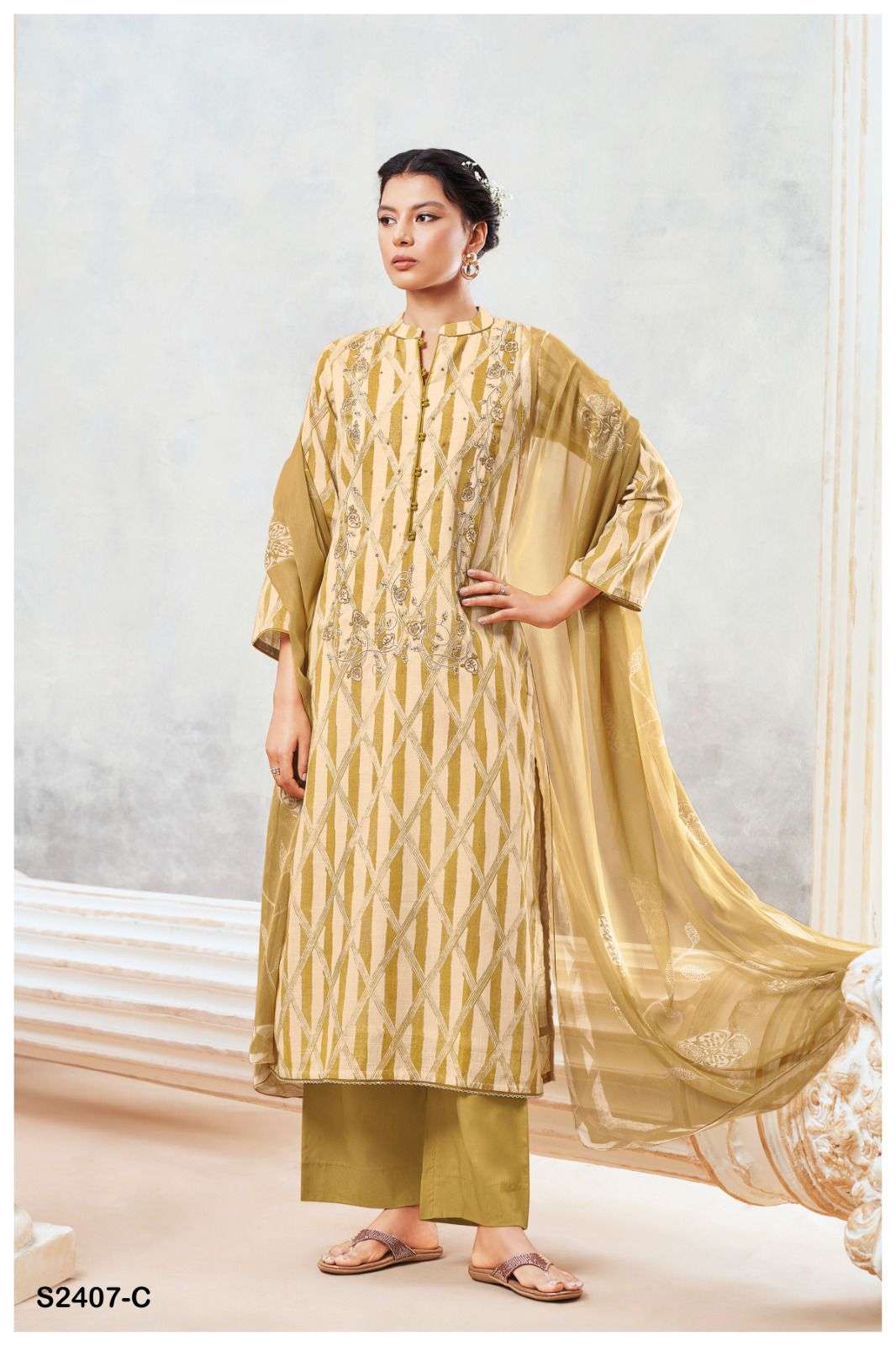 Ganga JISINIA 2407 Dress Materials Wholesale catalog