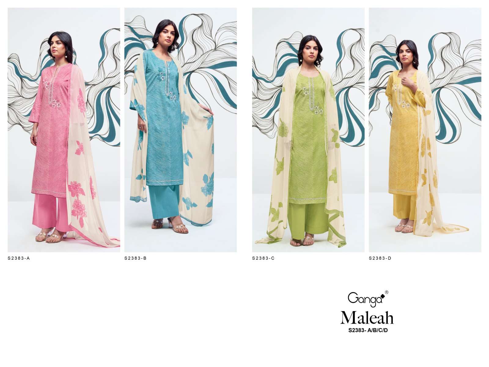 Ganga MALEAH 2383 Dress Materials Wholesale catalog