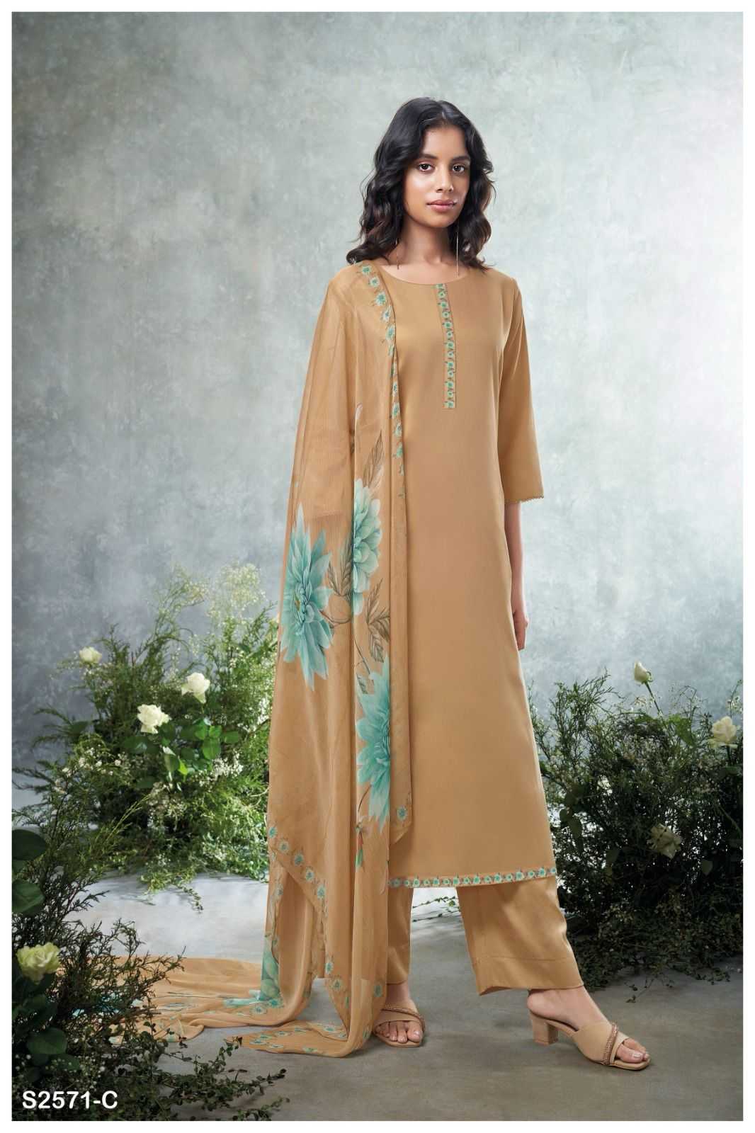 Ganga PRACHI 2571 Dress Materials Wholesale catalog