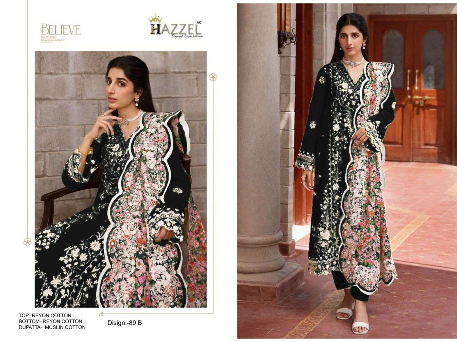 Hazzel 089 A To D Rayon Pakistani Suits Wholesale catalog