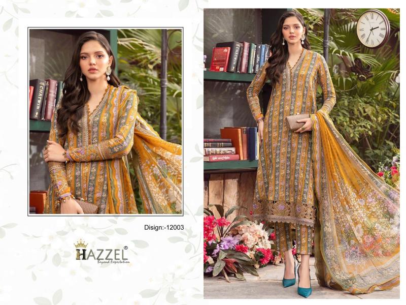 Hazzel Queens Court Vol 12 Chiffon Dupatta Pakistani Suits Wholesale catalog