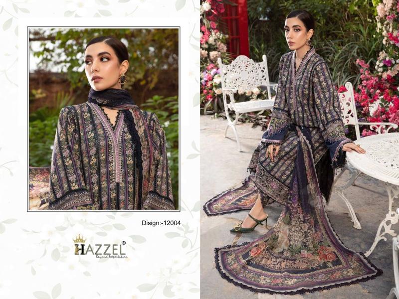 Hazzel Queens Court Vol 12 Cotton Dupatta Pakistani Suits Wholesale catalog