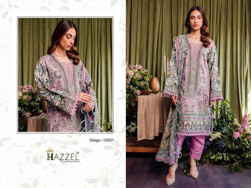 Hazzel Queens Court Vol 12 Cotton Dupatta Pakistani Suits Wholesale catalog