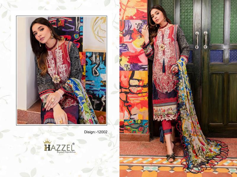 Hazzel Queens Court Vol 12 Cotton Dupatta Pakistani Suits Wholesale catalog