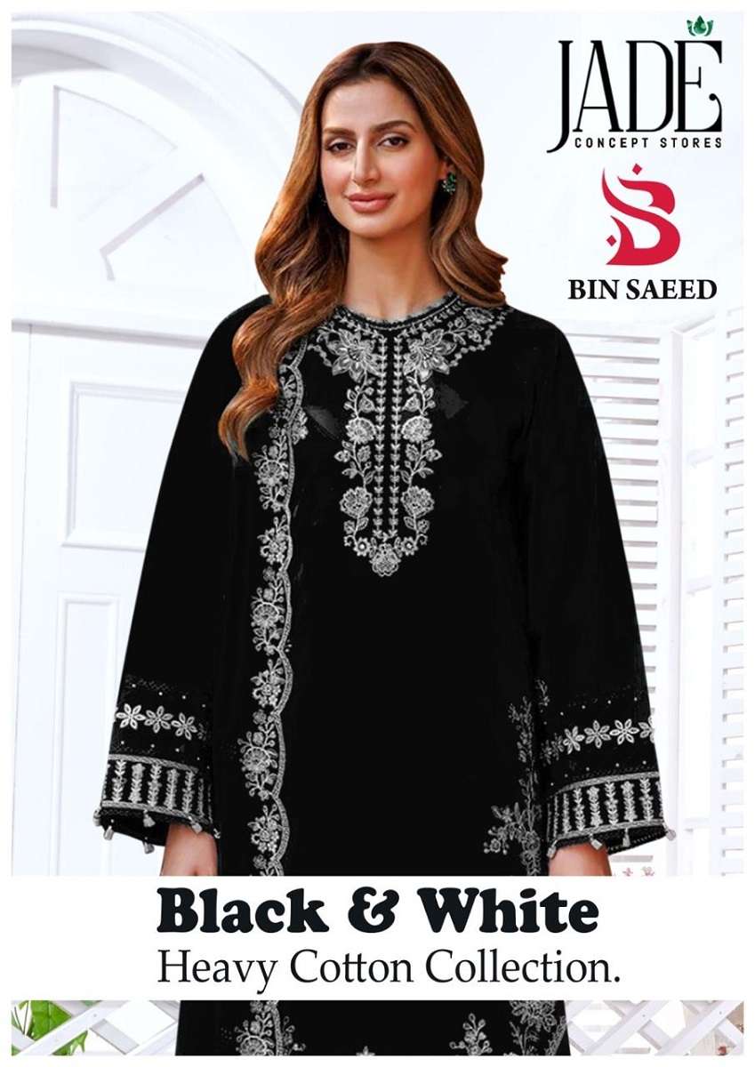 Jade Bin Saeed Black And White – Dress Material - Wholesale Catalog