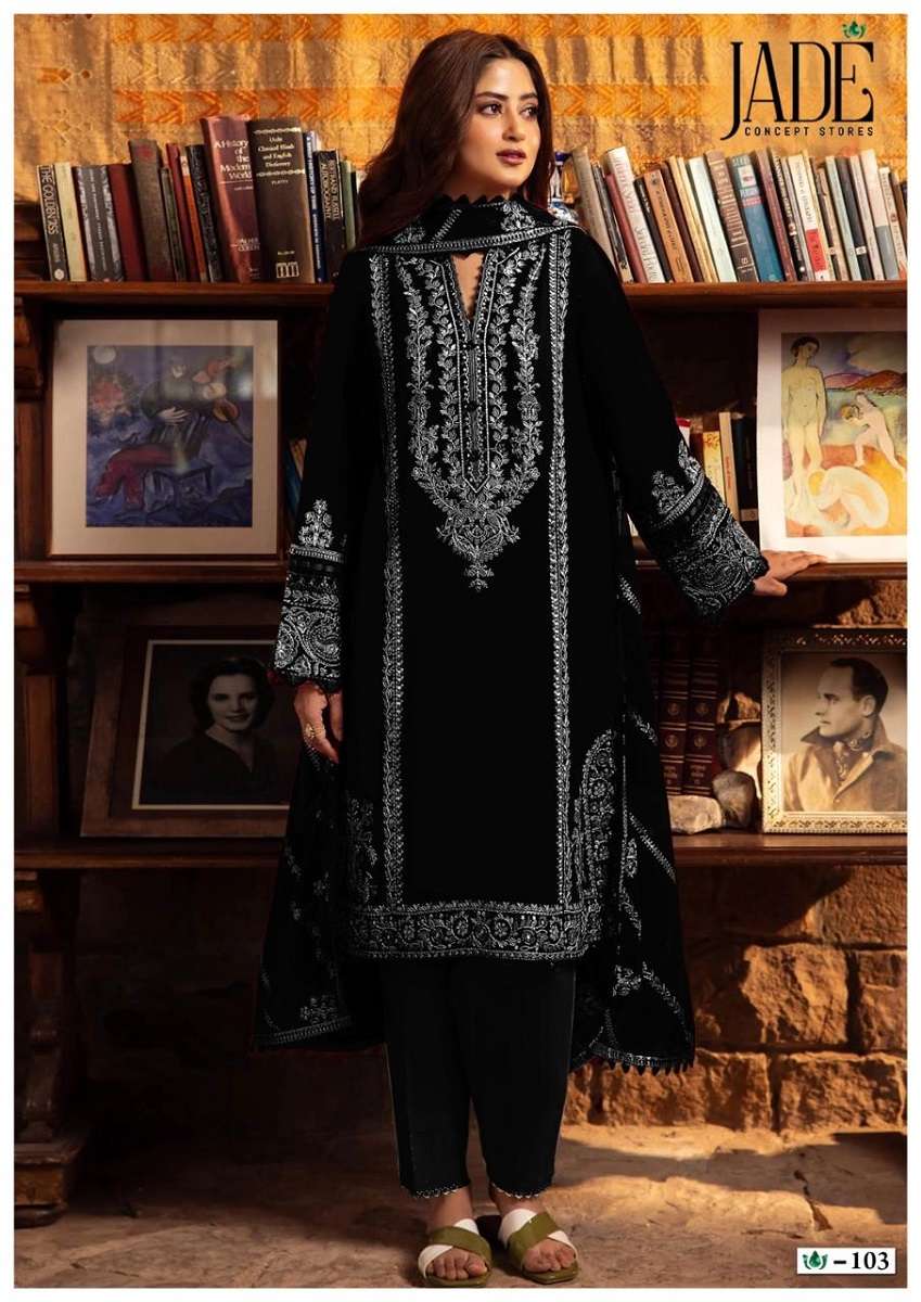 Jade Bin Saeed Black And White – Dress Material - Wholesale Catalog