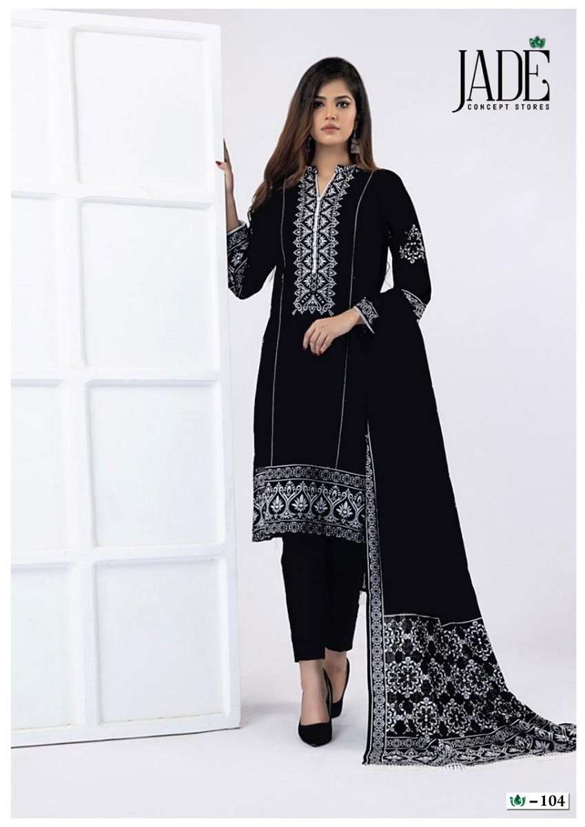 Jade Bin Saeed Black And White – Dress Material - Wholesale Catalog