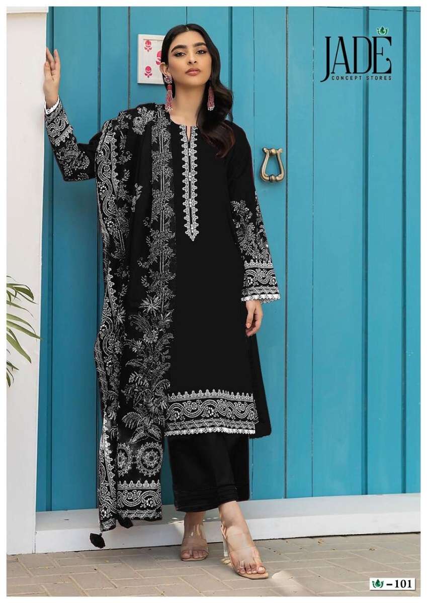 Jade Bin Saeed Black And White – Dress Material - Wholesale Catalog