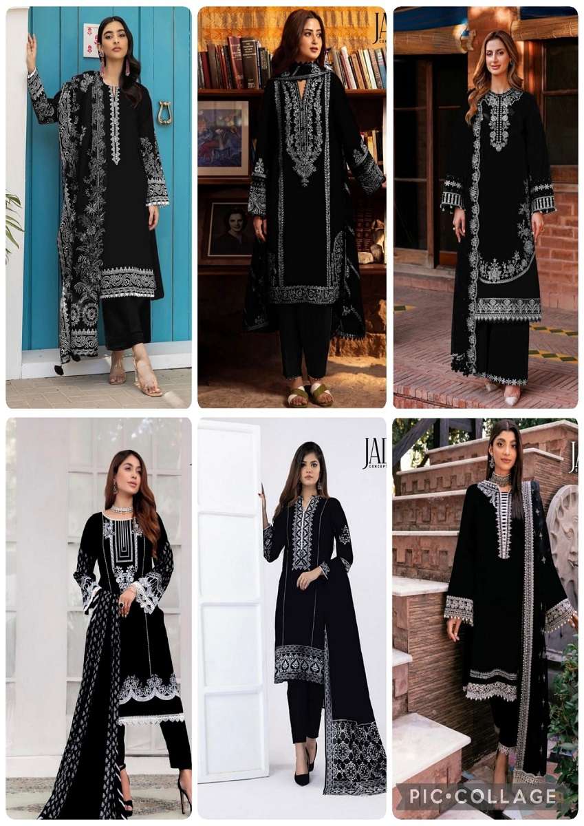 Jade Bin Saeed Black And White – Dress Material - Wholesale Catalog