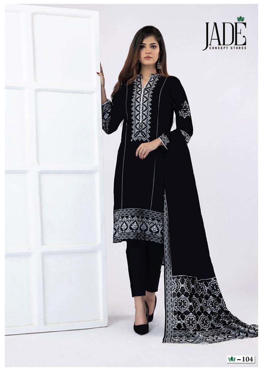 Jade Bin Saeed Black And White Lawn Cotton Dress Material Wholesale catalog