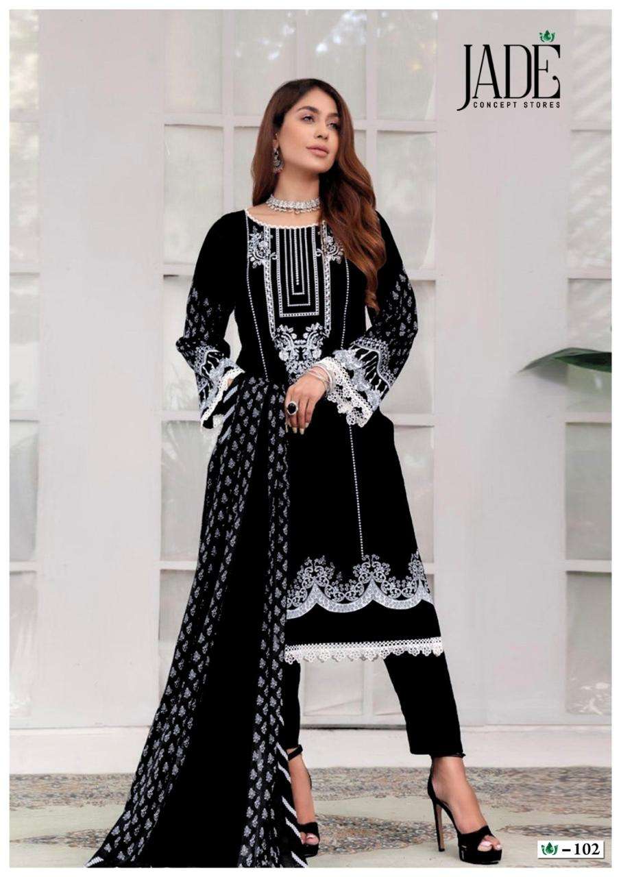 Jade Bin Saeed Black And White Lawn Cotton Dress Material Wholesale catalog