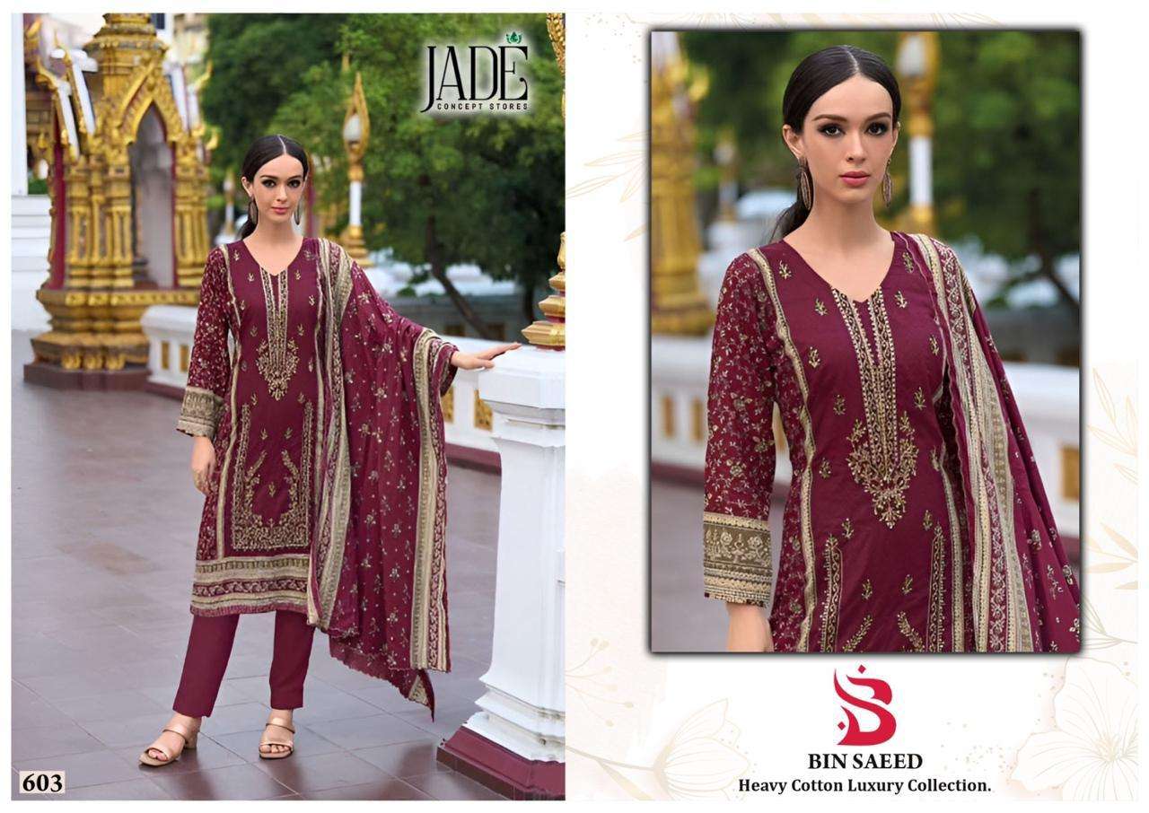 Jade Bin Saeed Vol 6 Heavy Cotton Luxury Dress Material Wholesale catalog