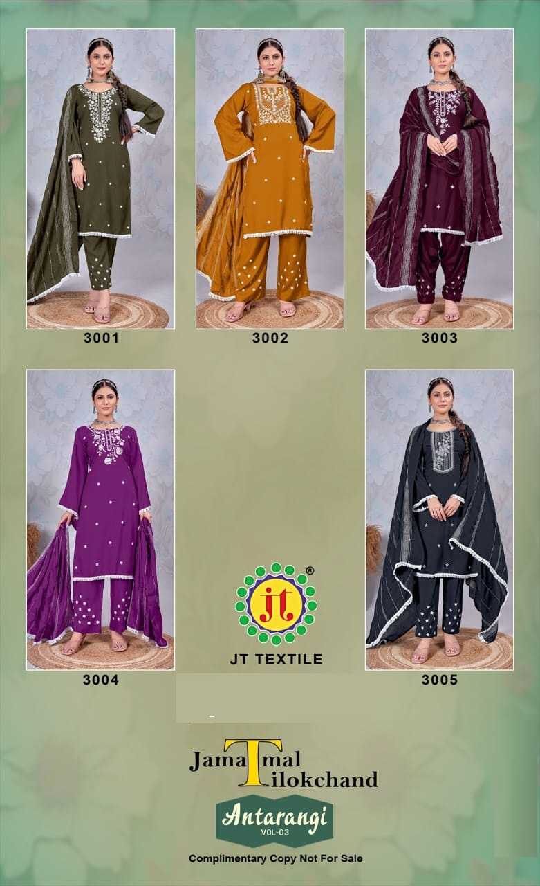 Jt Antarangi Vol 3 Rayon Dress Material Wholesale catalog