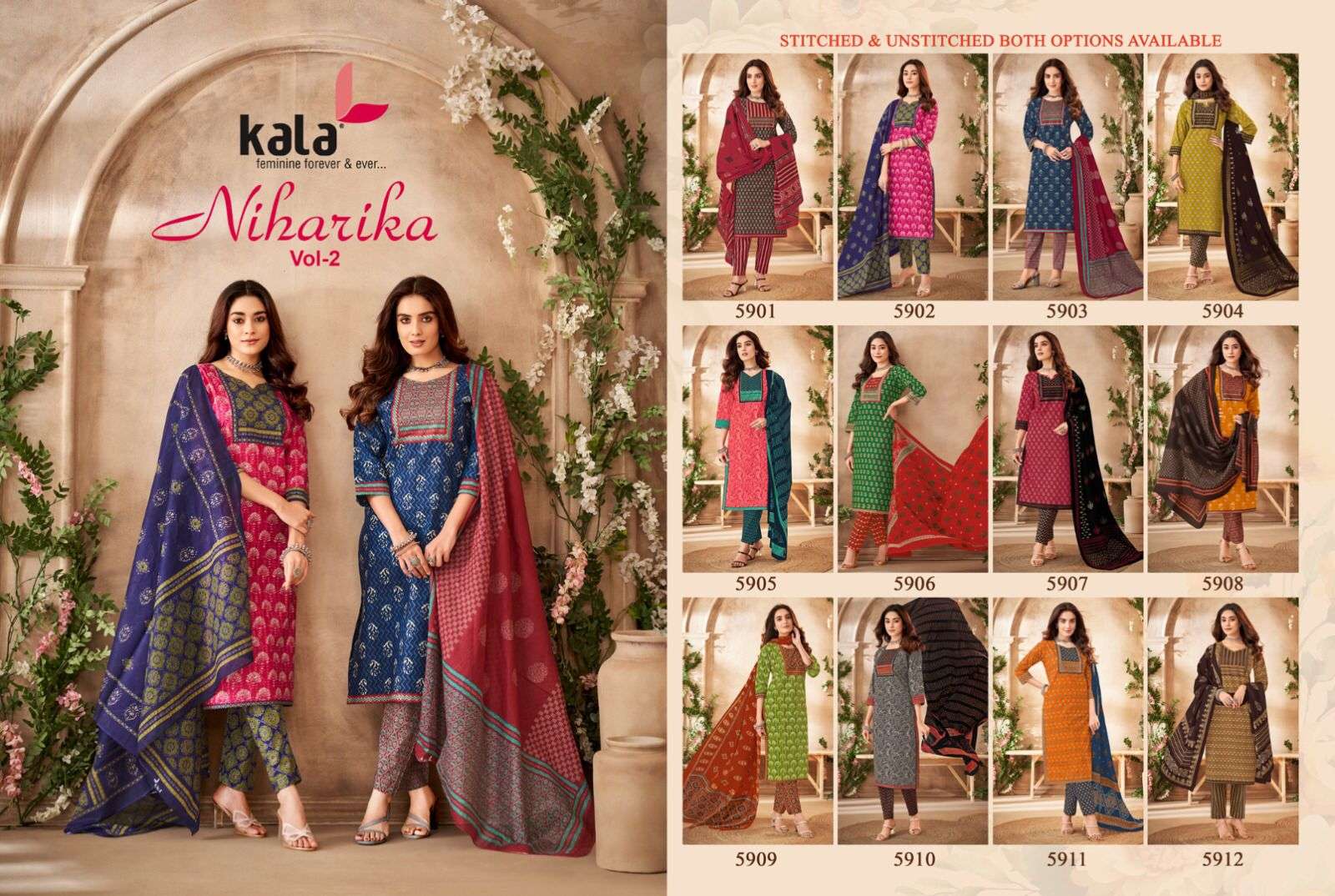 Kala Niharika Vol 2 Cotton Dress Material wholesale catalog