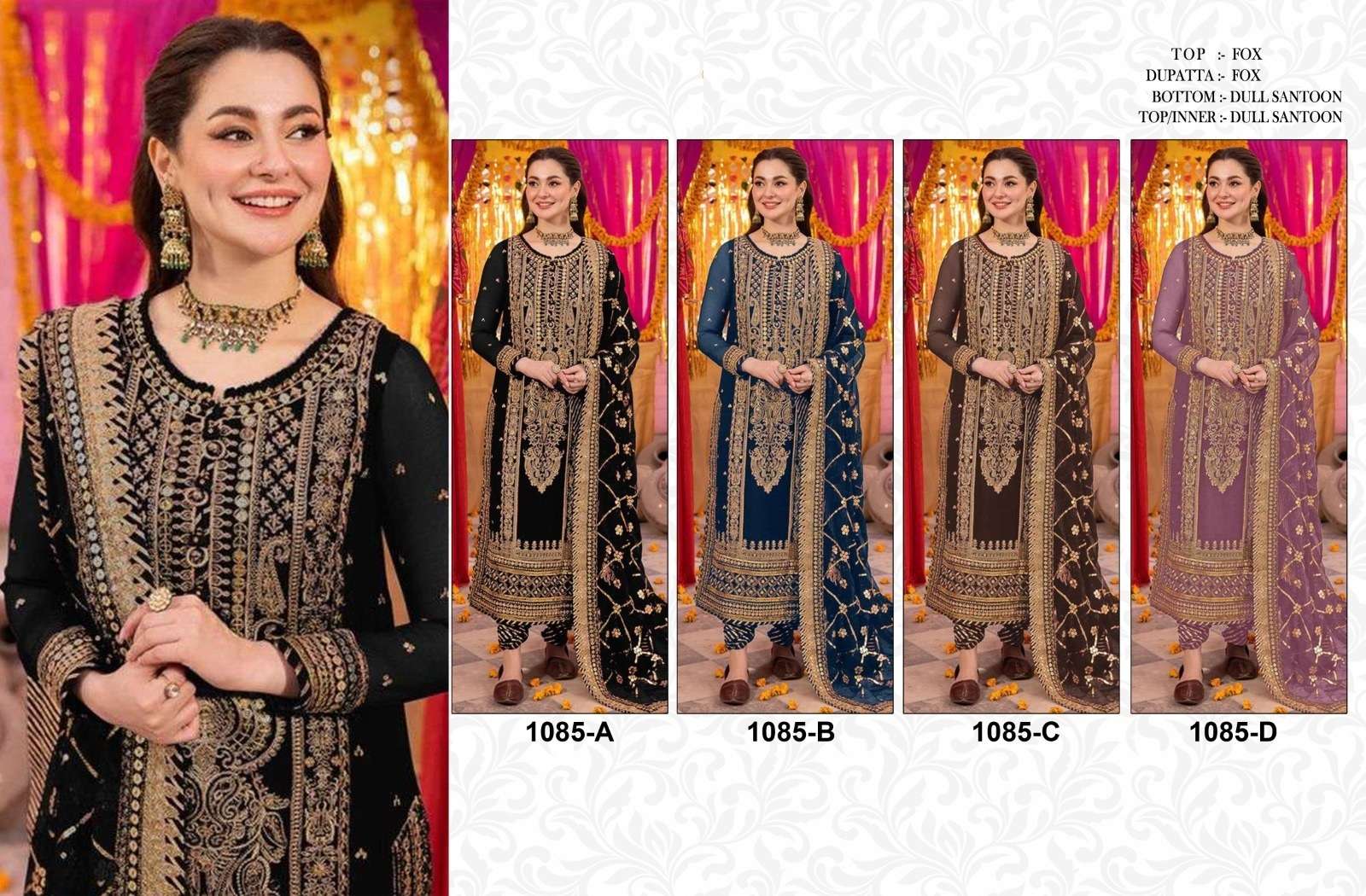 Kb Super Hit 1085 Faux Georgette Designer Salwar Suit Wholesale catalog
