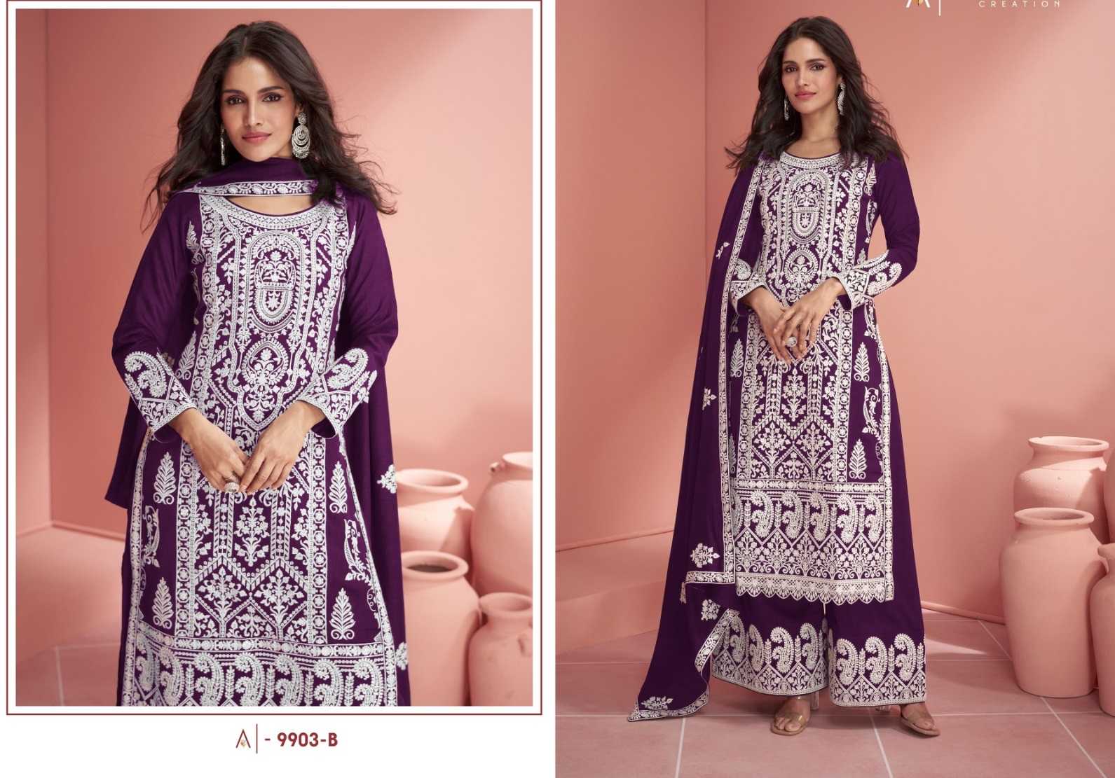 Kb Super Hit 9903 Georgette Designer Salwar Suit Wholesale catalog