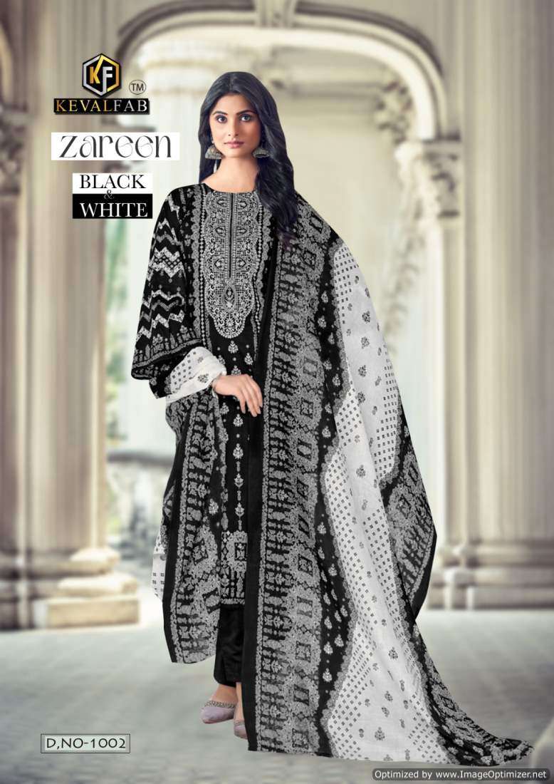 Keval Zareen Black And White – Dress Material - Wholesale Catalog
