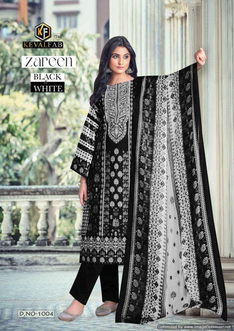 Keval Zareen Black And White – Dress Material - Wholesale Catalog