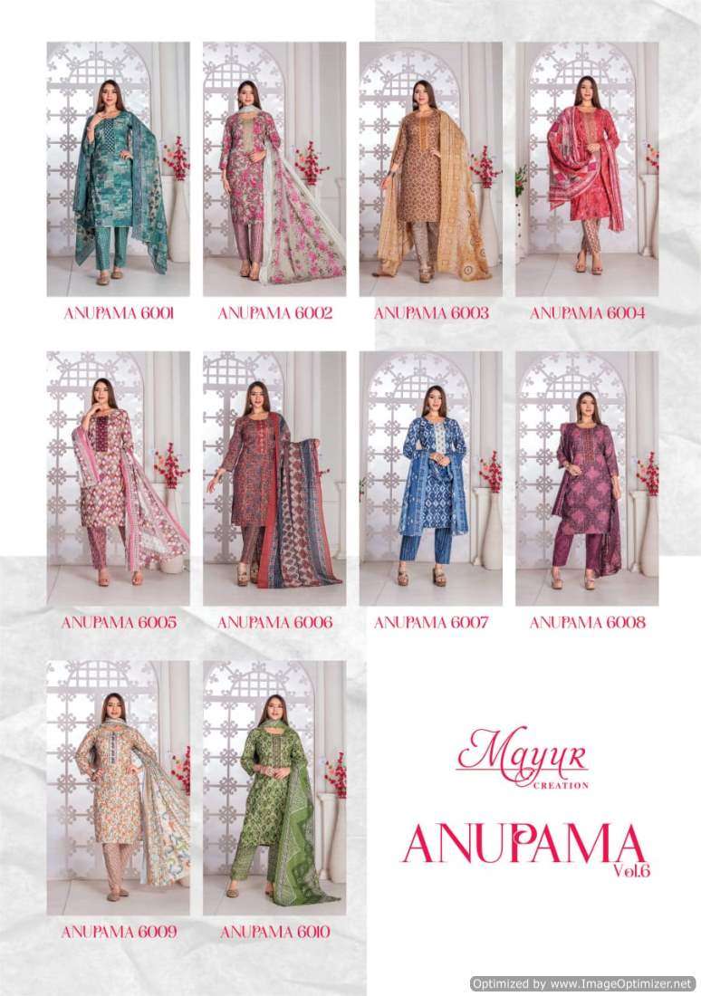 Mayur Anupama Vol-6 – Dress Material - Wholesale Catalog