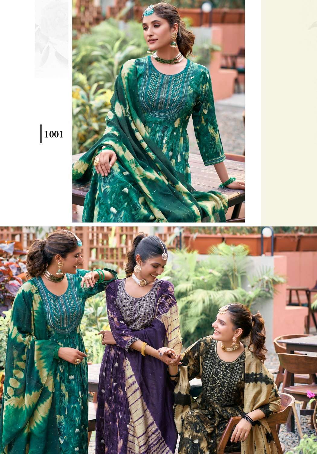 Mystic 9 Shanaya Vol-1 – Umbrella Cut Kurti With Pant And Dupatta - Wholesale Catalog