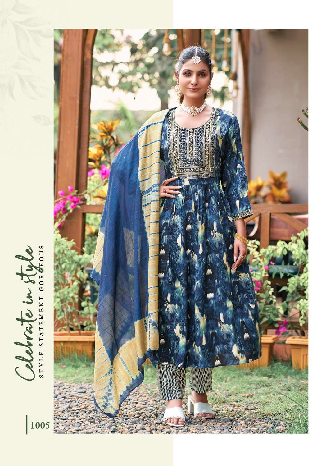 Mystic 9 Shanaya Vol-1 – Umbrella Cut Kurti With Pant And Dupatta - Wholesale Catalog