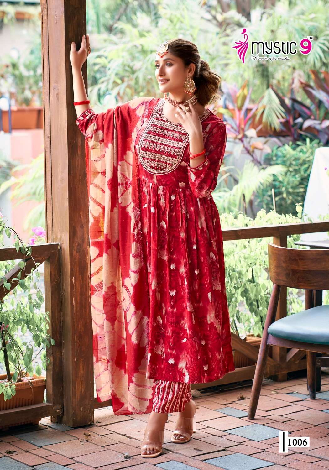 Mystic 9 Shanaya Vol-1 – Umbrella Cut Kurti With Pant And Dupatta - Wholesale Catalog