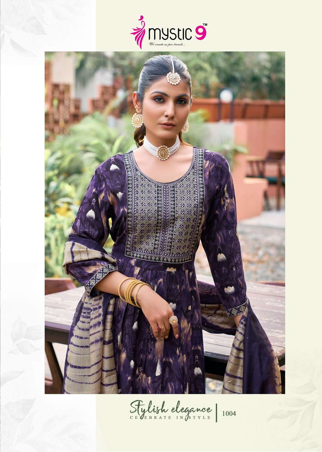 Mystic 9 Shanaya Vol-1 – Umbrella Cut Kurti With Pant And Dupatta - Wholesale Catalog