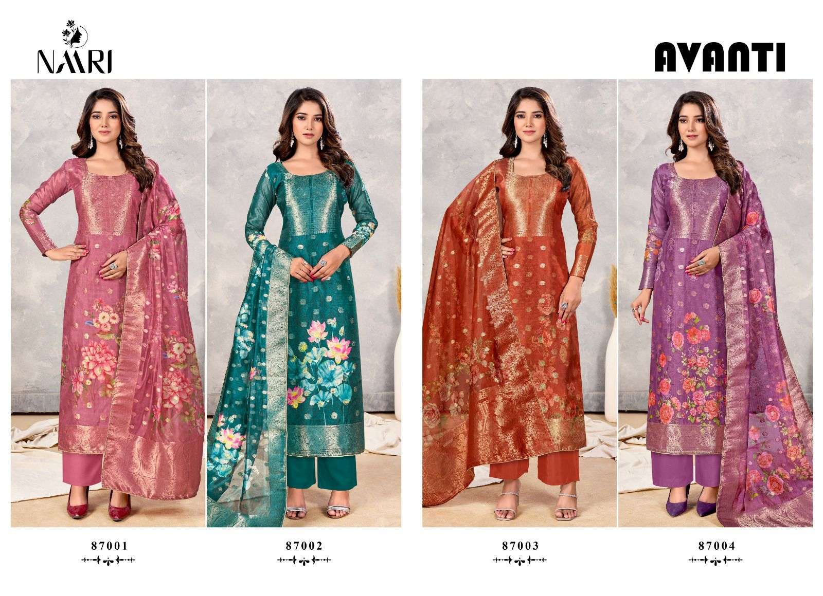 Naari Avanti Organza Jacquard Salwar Kameez Wholesale catalog