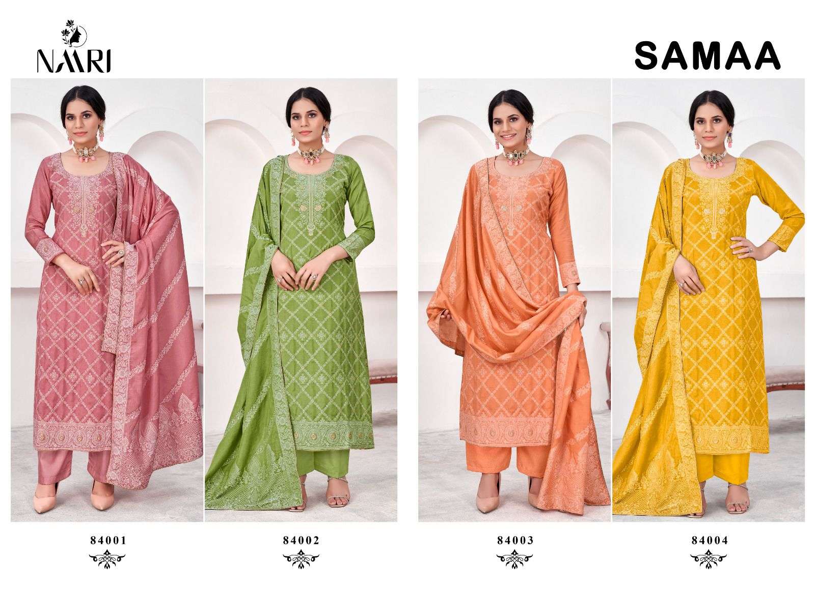 Naari Samaa Muslin Jacquard Salwar Kameez Wholesale catalog