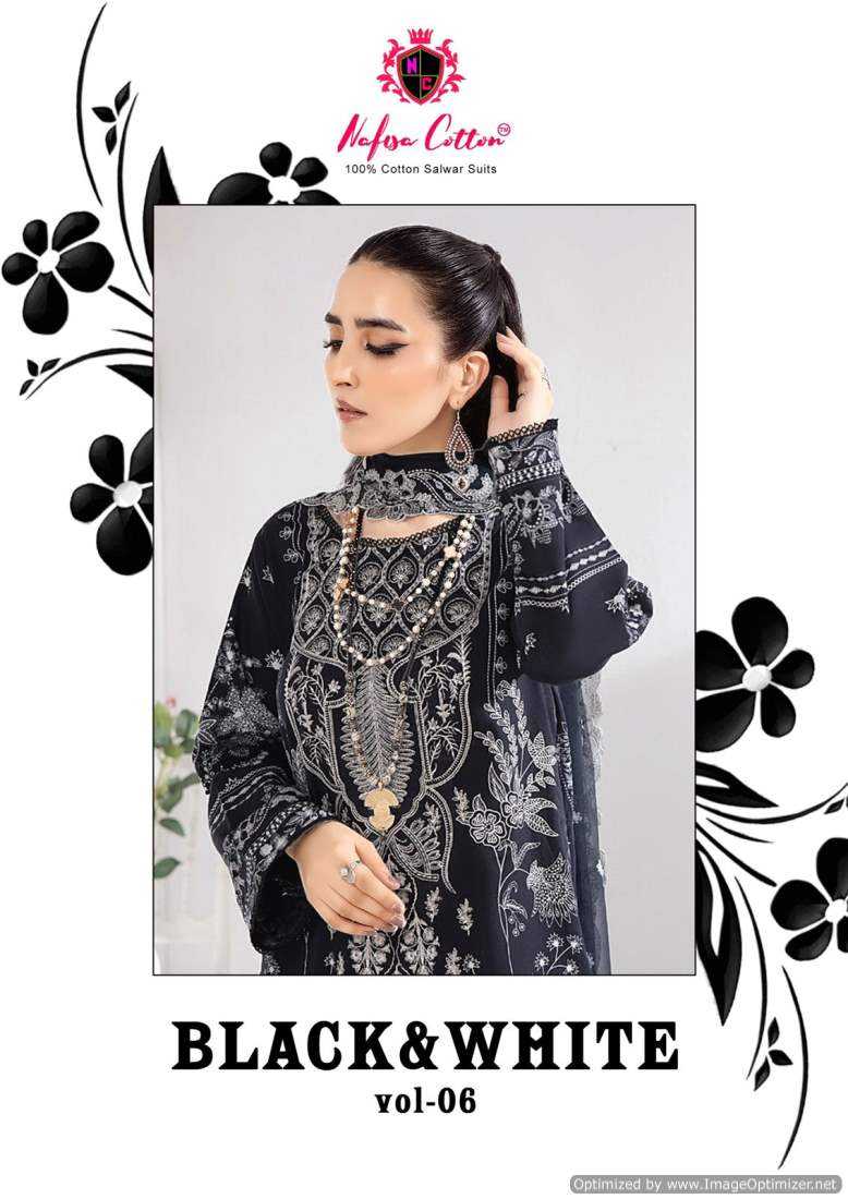 Nafisa Black And White Vol-6 – Dress Material - Wholesale Catalog