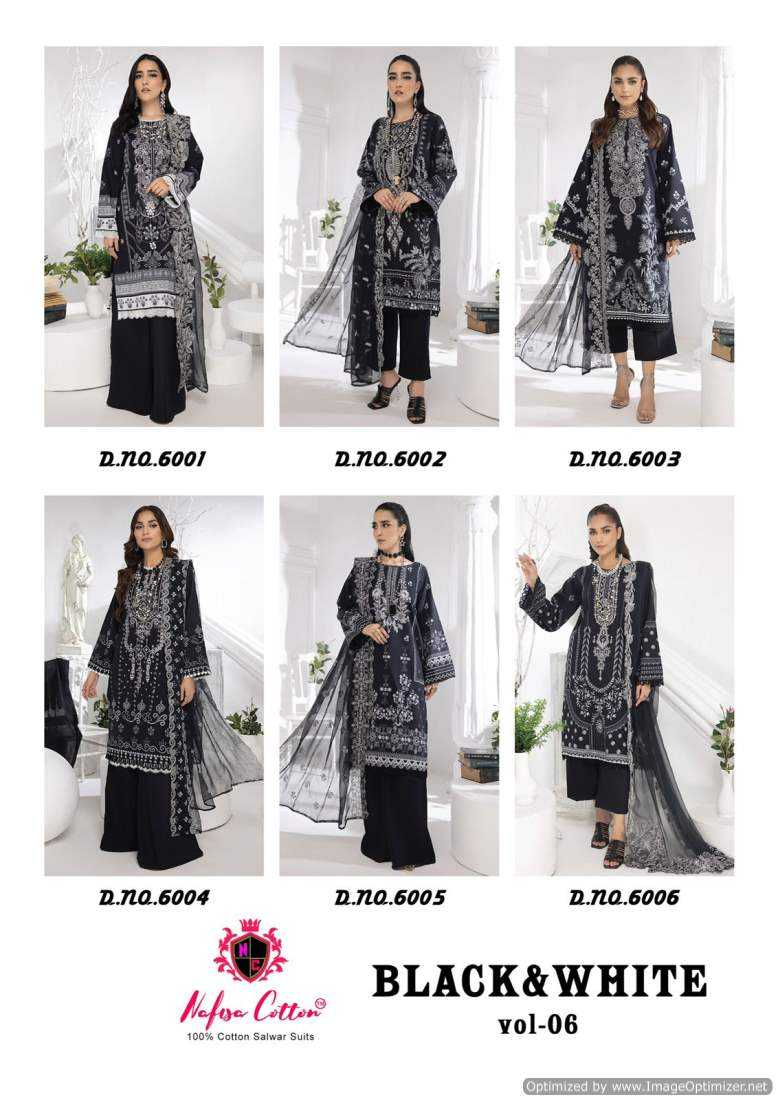 Nafisa Black And White Vol-6 – Dress Material - Wholesale Catalog