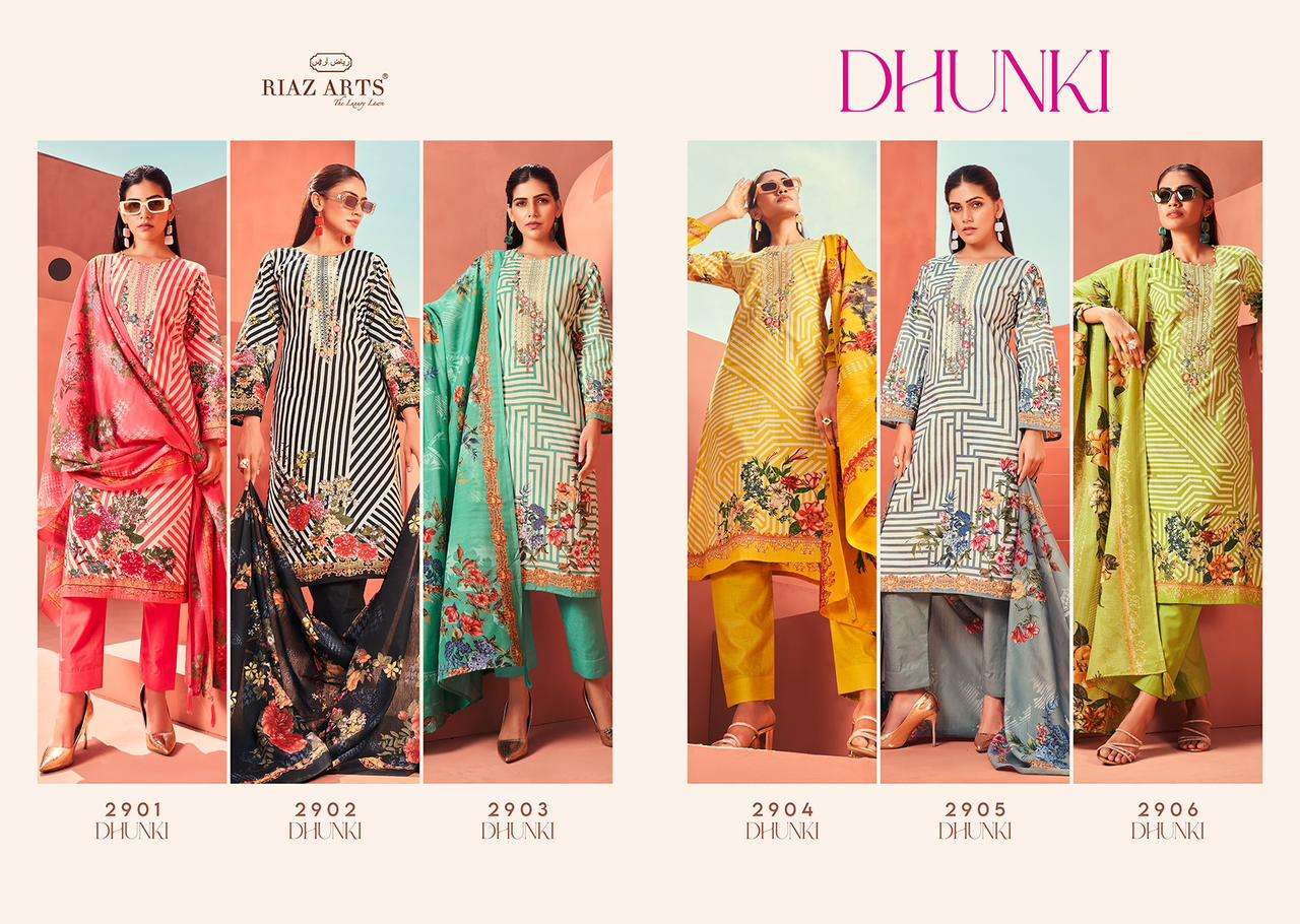 Riaz Arts Dhunki Karachi Lawn Printed Dress Material Wholesale catalog