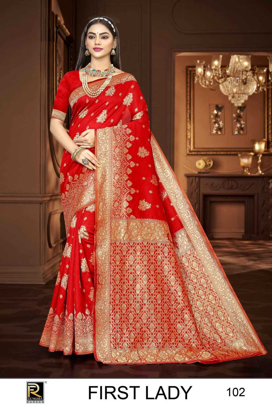 Ronisha First lady Banarasi Silk Saree Wholesale catalog