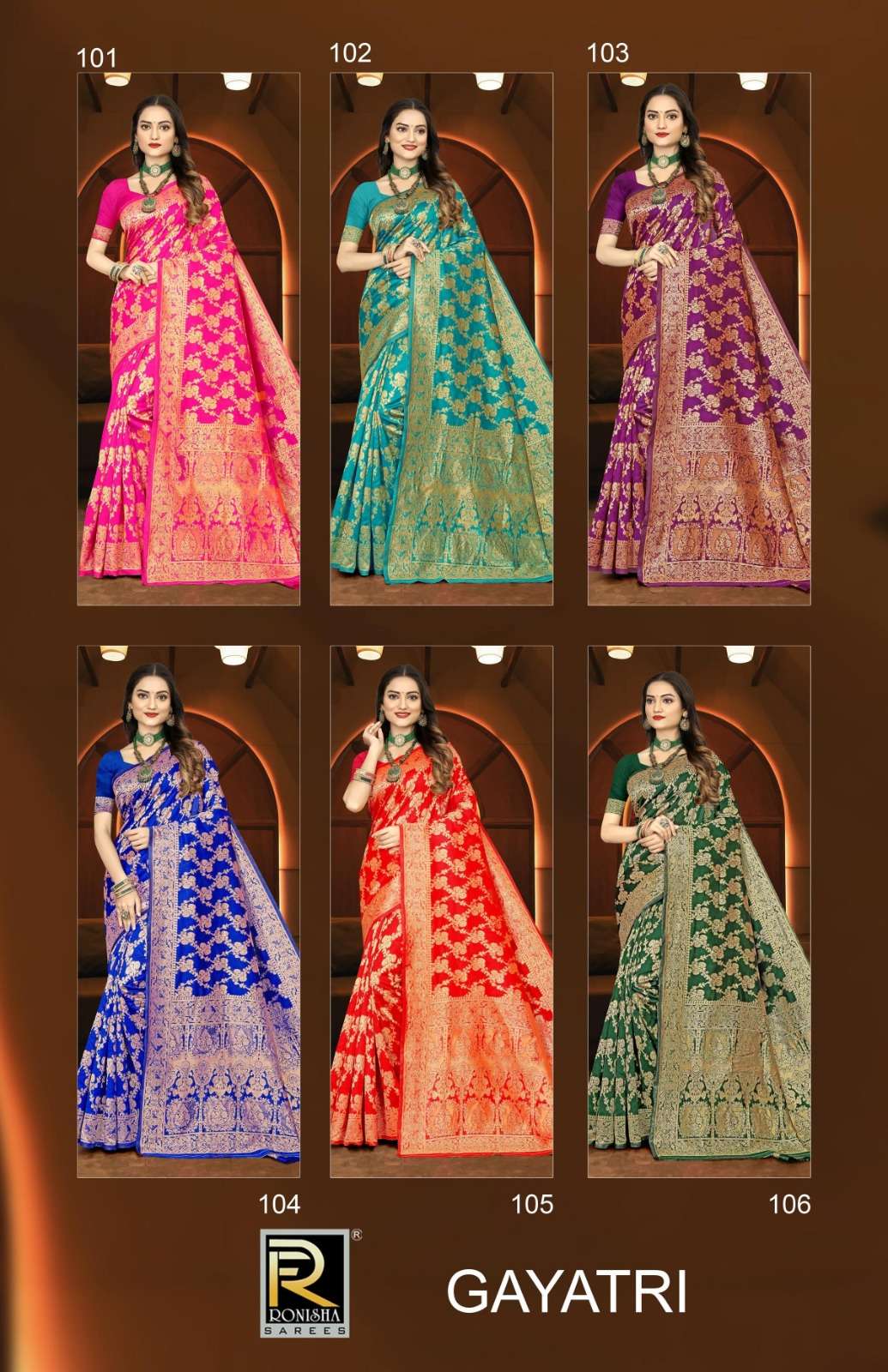 Ronisha Gaytri Banarasi Silk Saree Wholesale catalog